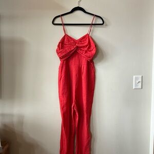 Elegant Red Women's Jumpsuit